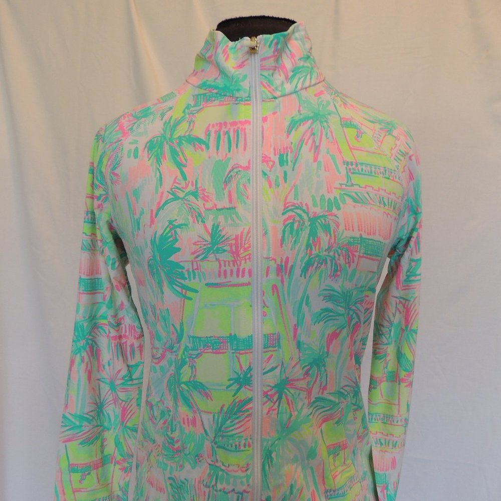 New Lilly Pulitzer Sz S Luxlectic Jacket Meryl Zip Front Long Sleeve